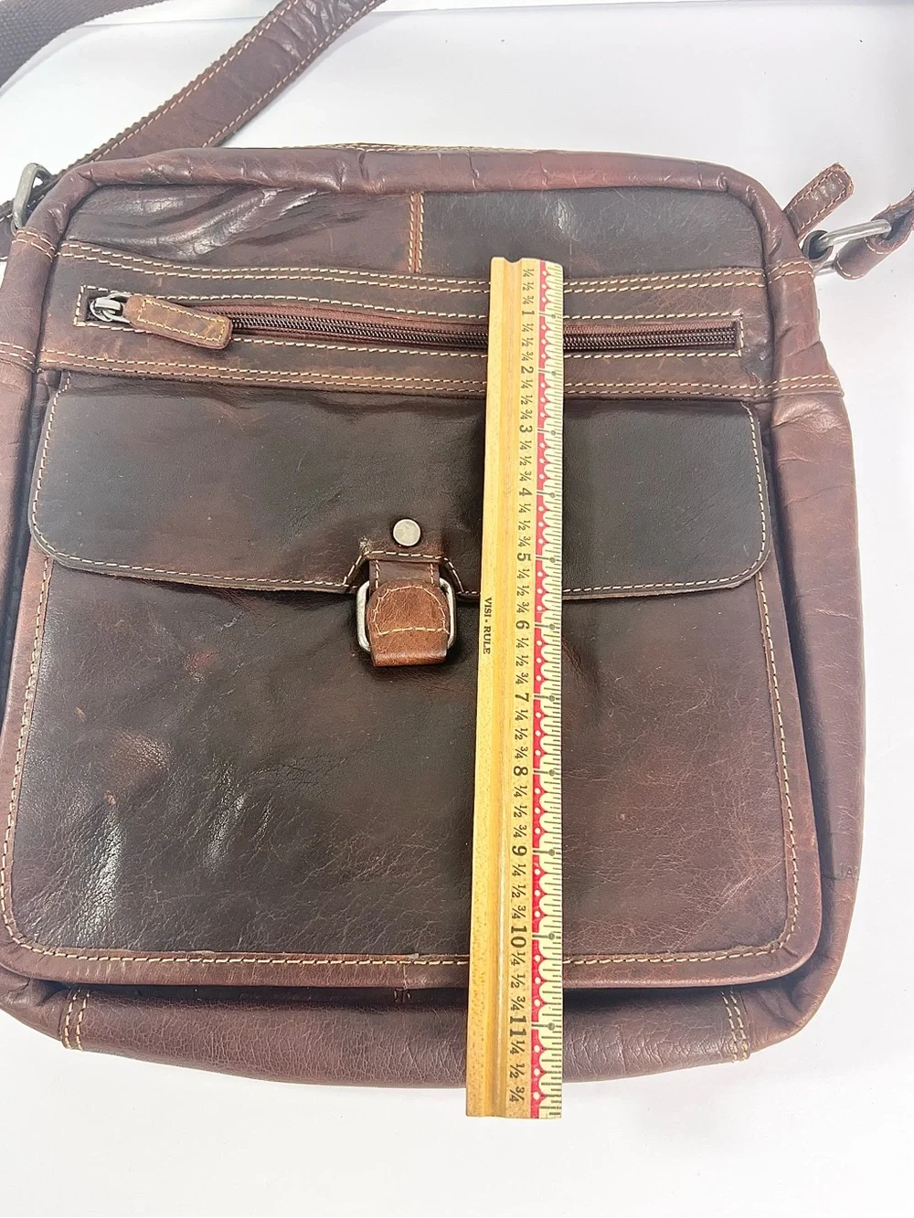 Jack Georges‎ Vintage Brown Heavy Leather  Shoulder Bag Satchel